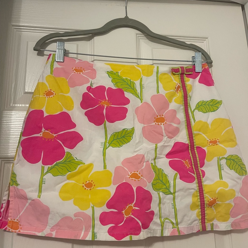Lilly Pulitzer Women's Colette Mini Skort, Pink & Yellow Print, Vintage, Size: 8
